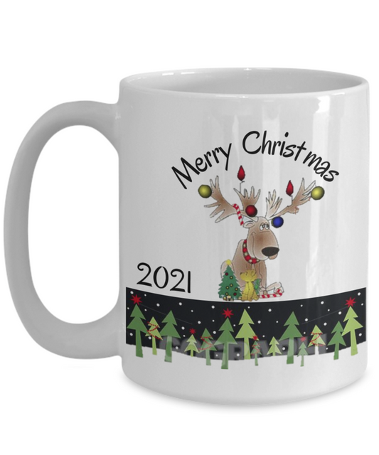 FUN Christmas 2021 New Year's 2022 COFFEE MUG 15OZ WHTE