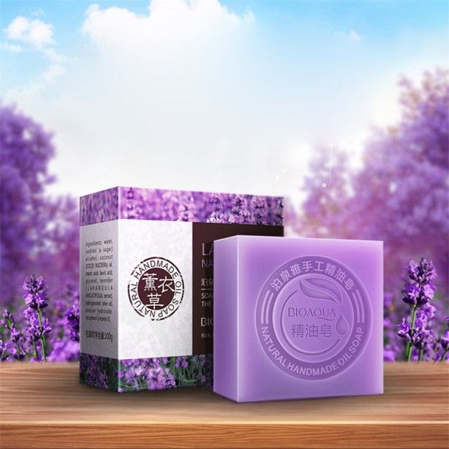 BIOAQUA Natural Essential Oil Soap Remove Acne Face Soap Bamboo Charcoal Soap Goat Milk Soap Honey Rose Jasmine lavender soap